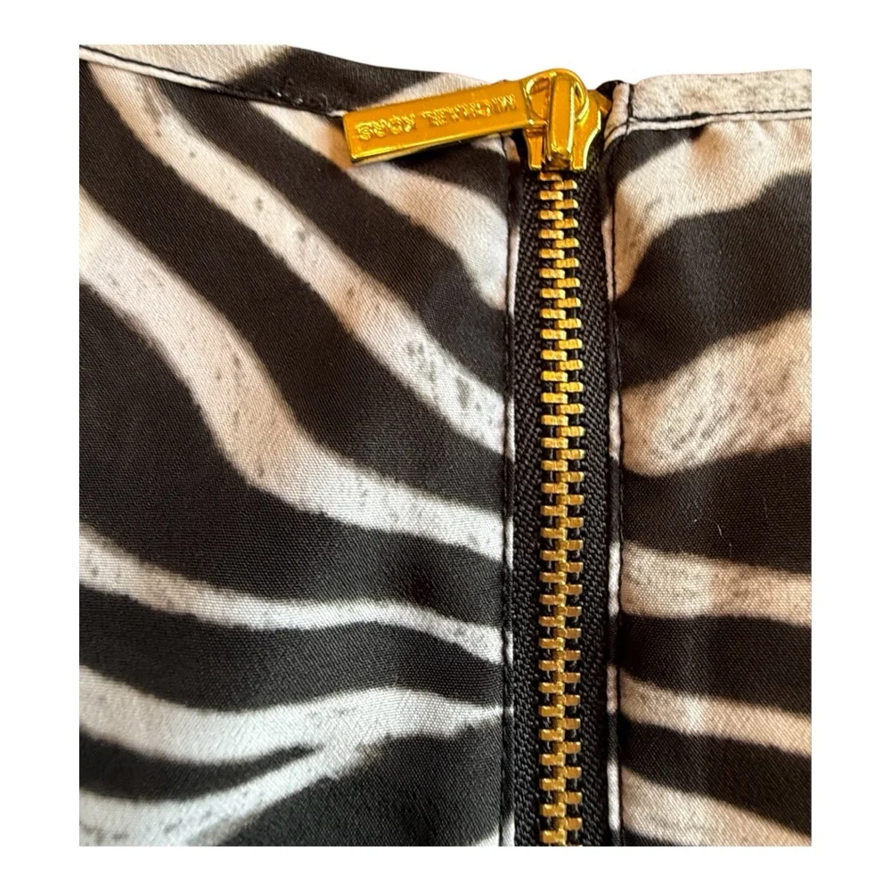 Michael Kors Zebra Print Sleeveless High-Low Blouse Top Size S